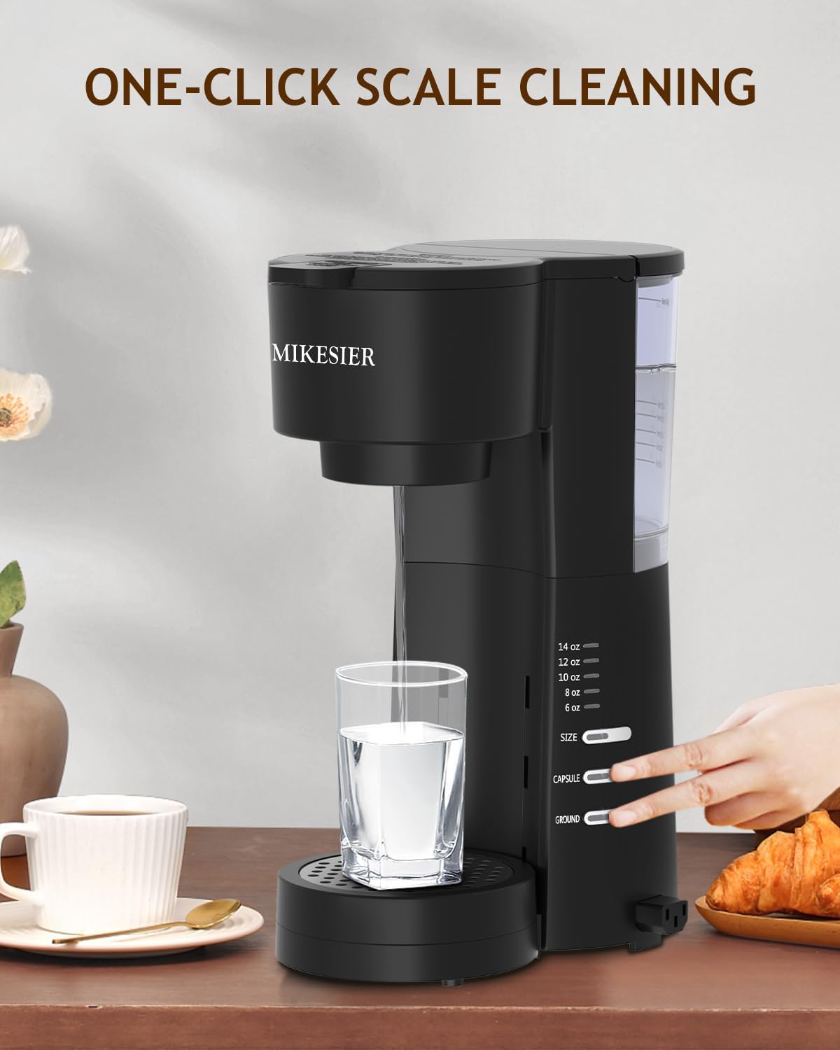 Single Serve Coffee Maker with Milk Frother, 28oz Removable Water Tank K3170