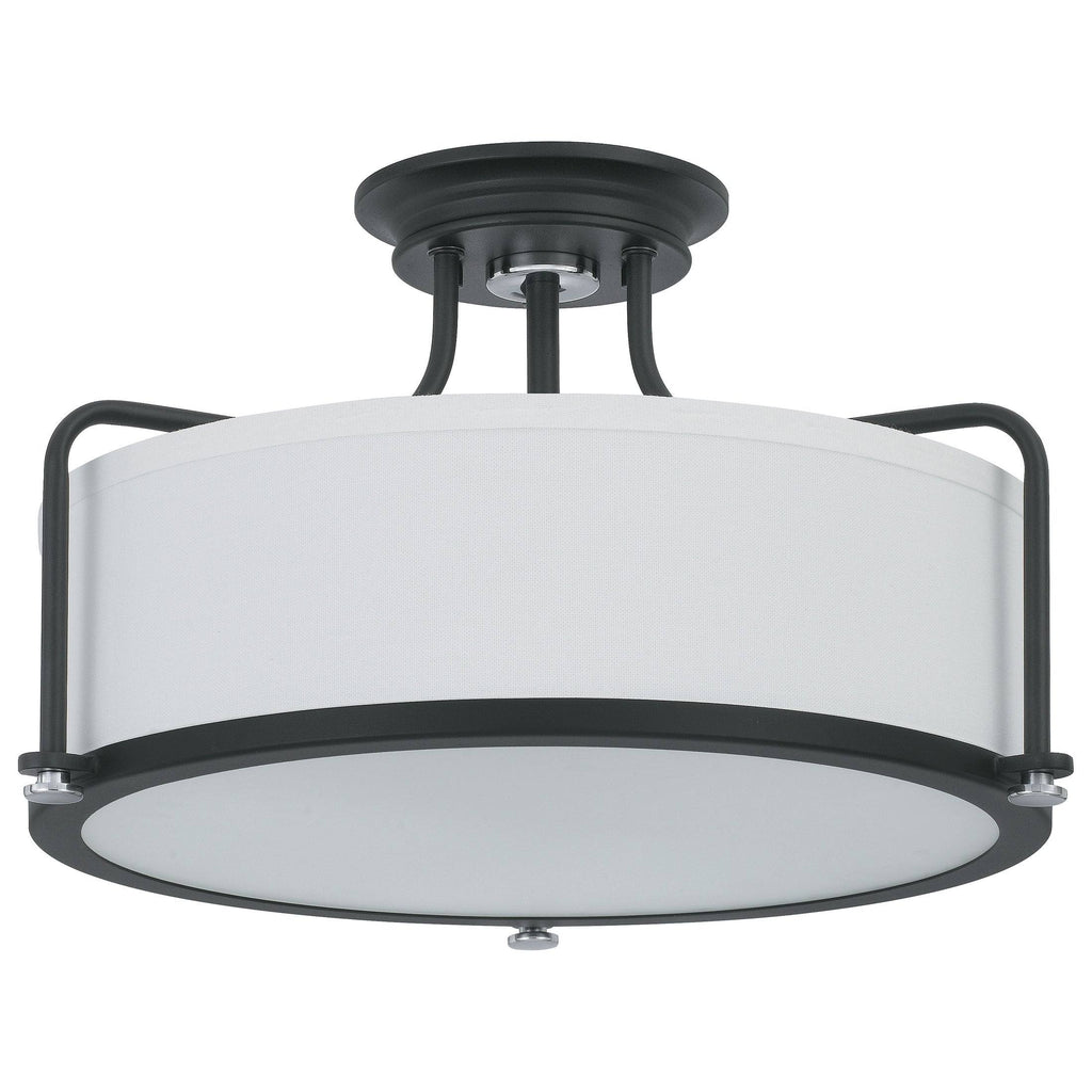 Brushed Nickel 3-Light Semi-Flush Mount E701