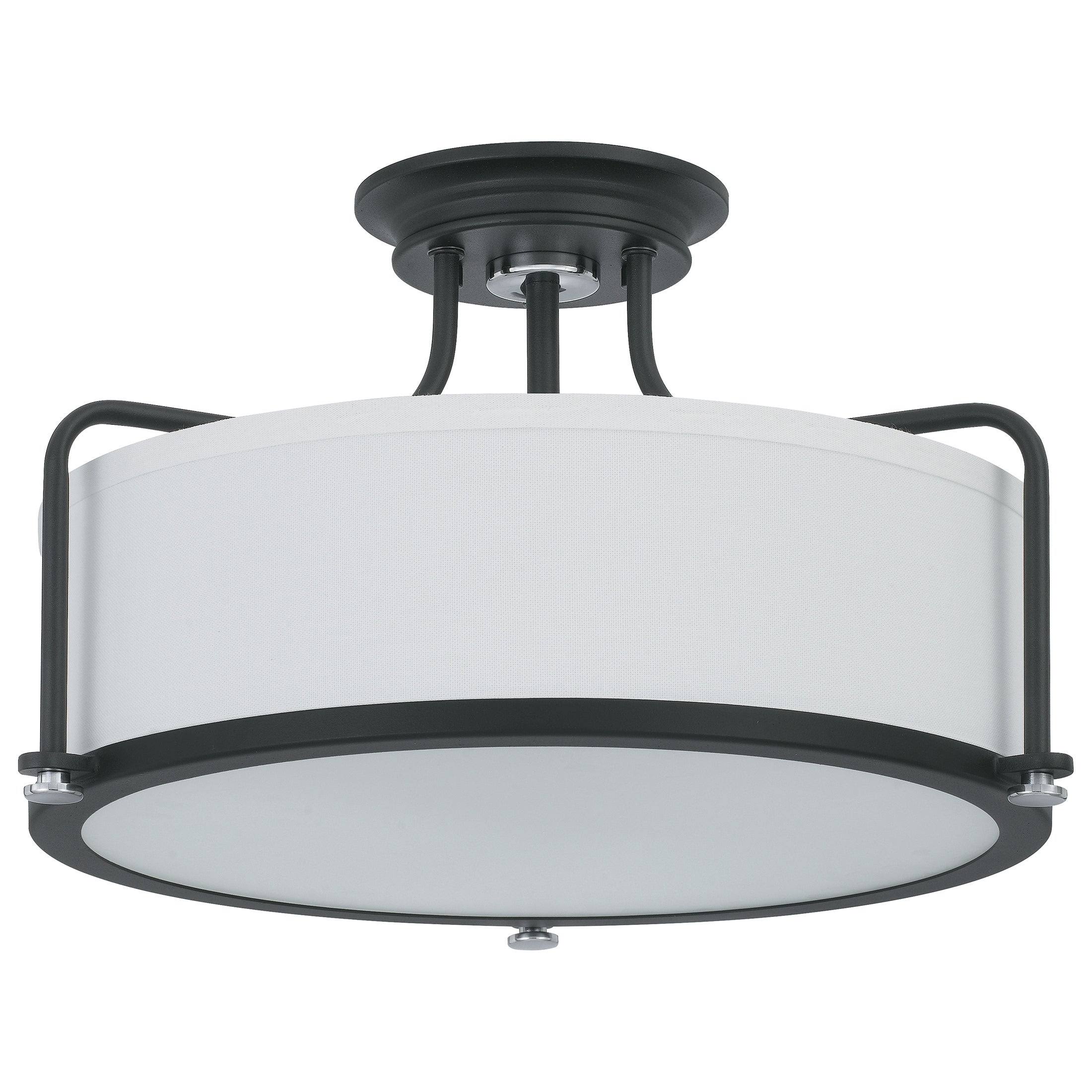 Brushed Nickel 3-Light Semi-Flush Mount E701