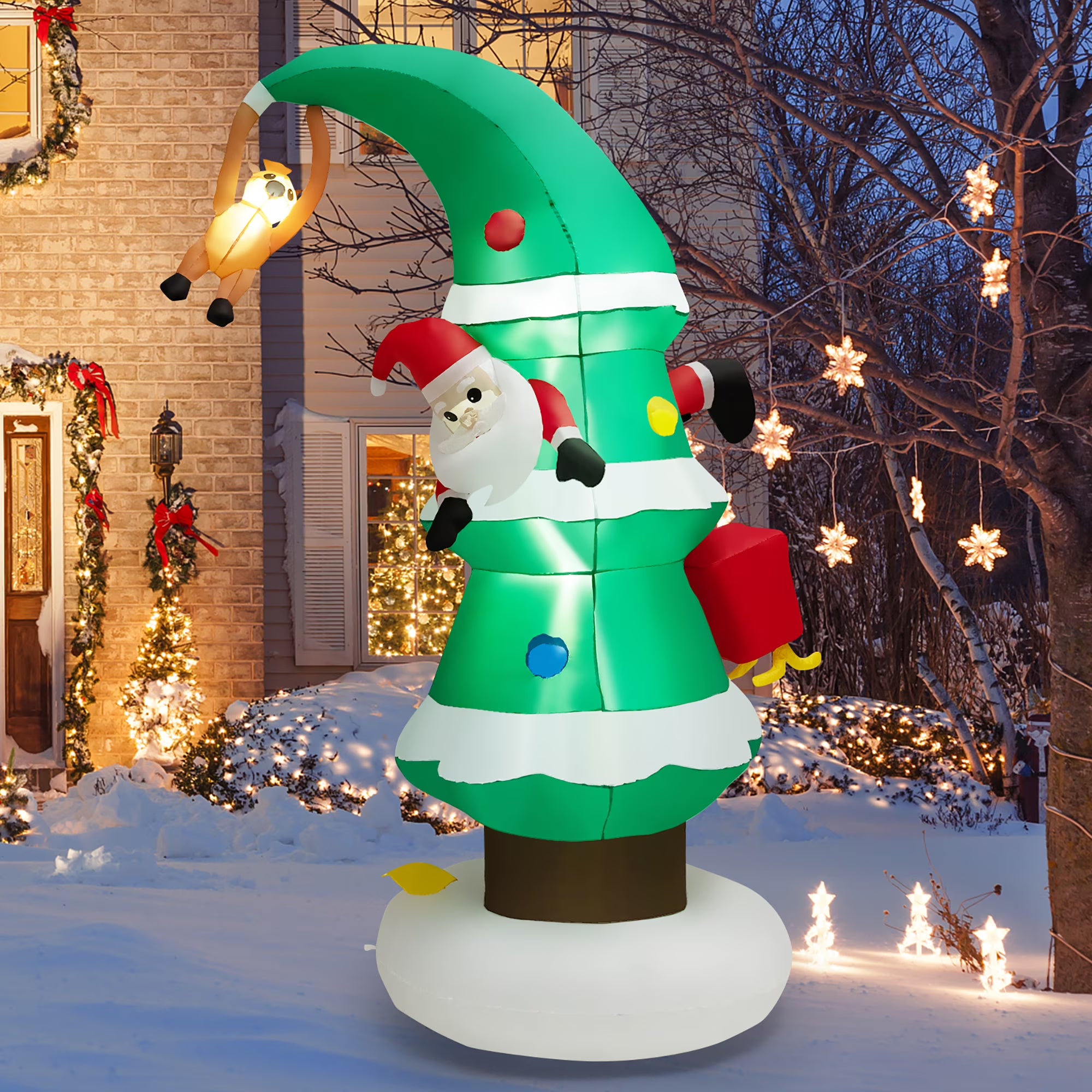 8FT Inflatable Christmas Tree with Santa Claus L635
