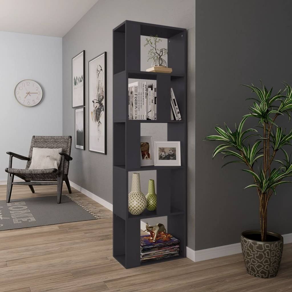 Gray Book Cabinet Room Divider Chipboard N4248