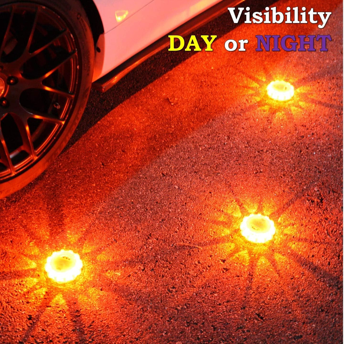 LED Road Flares 6-Pack with Batteries Installed and Carry-Case R7166
