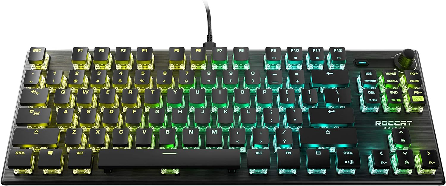 Black Linear Optical Gaming Keyboard with Anodized Aluminum Top Plate Y63005