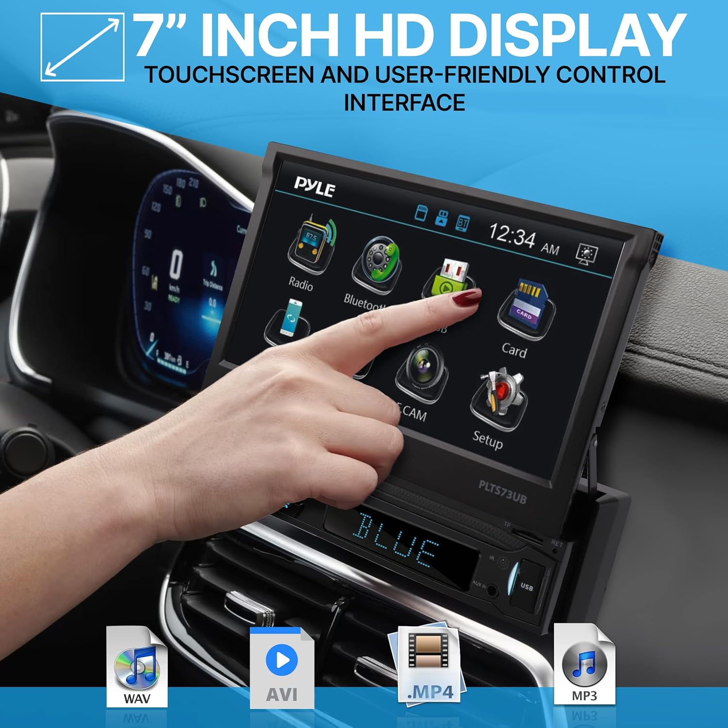 Single DIN 7" Touchscreen Multimedia Car Stereo Video Receiver L98696