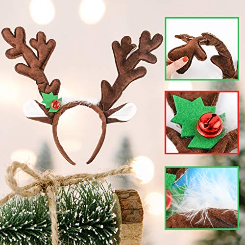 Reindeer Antlers Headband, 2PCS Deer Antlers with Bells K116