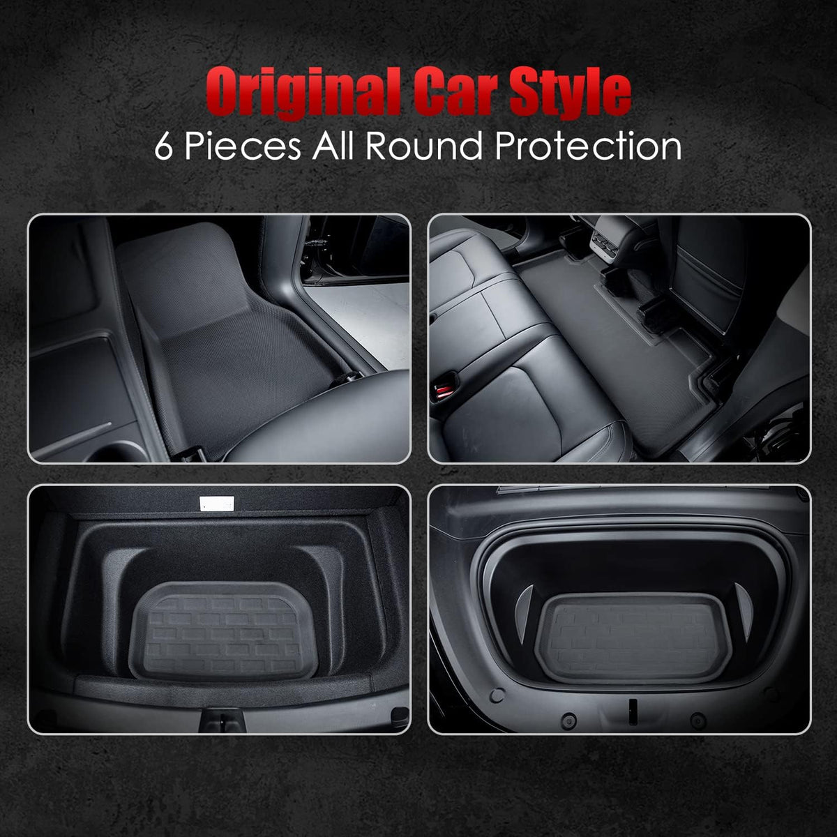 6 Pieces All Weather Floor Mats with Truck Cargo Liner N257