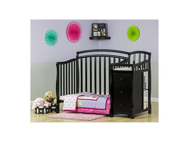 4-in-1 Mini Crib and Dressing Table Black K937
