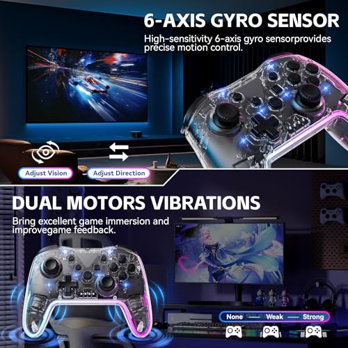 Ergonomic Wireless Gamepad with RGB Lighting V6739