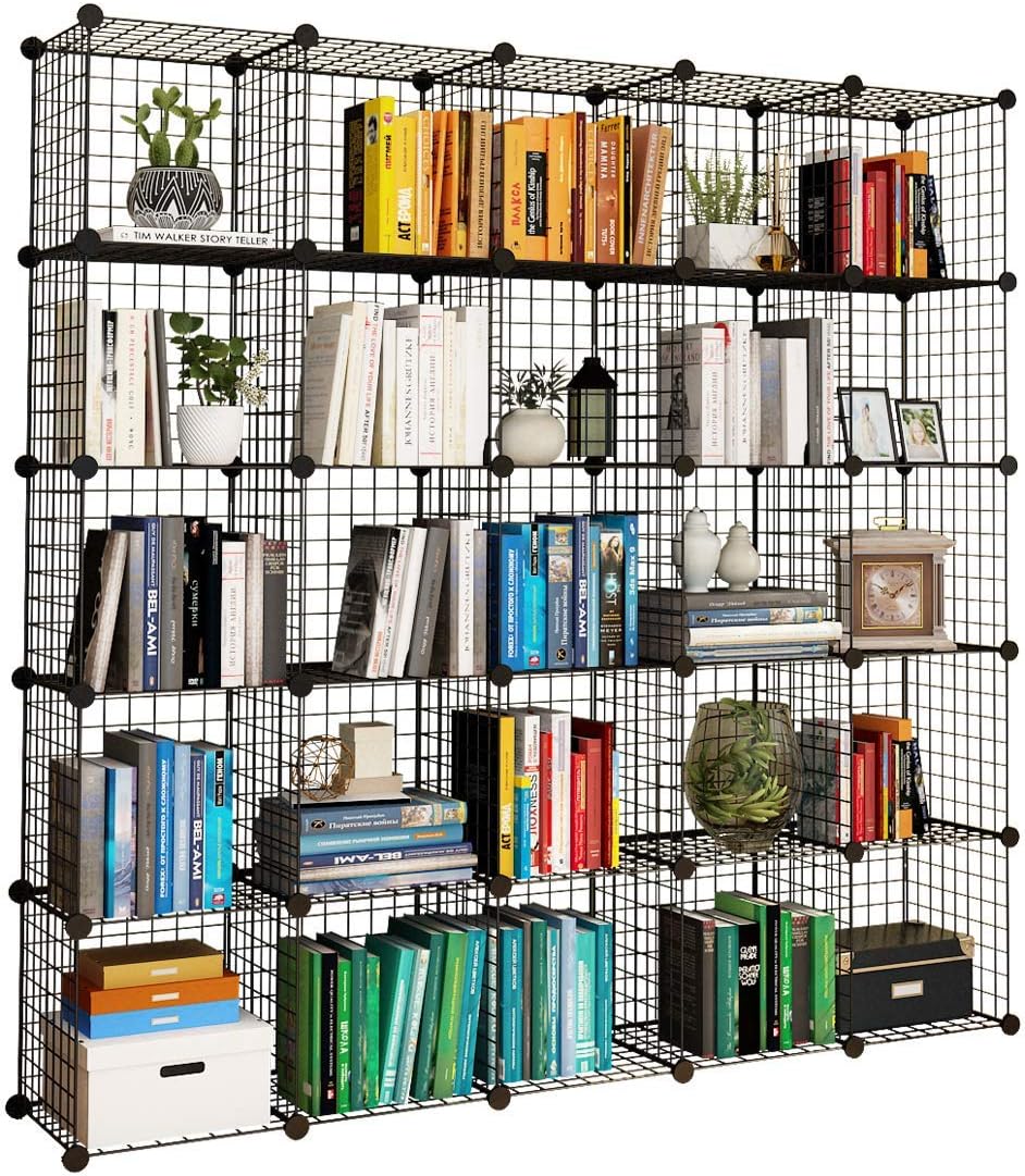 14x14 Wire Cube Storage, 25-Cube Modular Shelving Unit T628