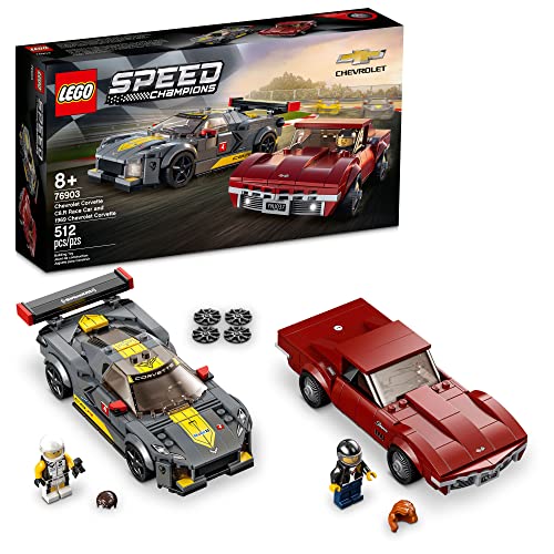 Chevrolet Corvette C8.R Race Car and 1969 Chevrolet Corvette Building Kit (512 Pieces) J125