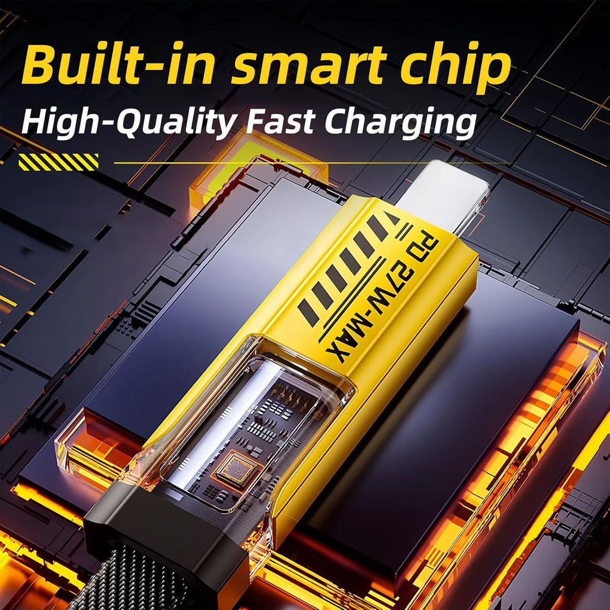 4-in-1 6.6FT fast charging cable with LED display W957