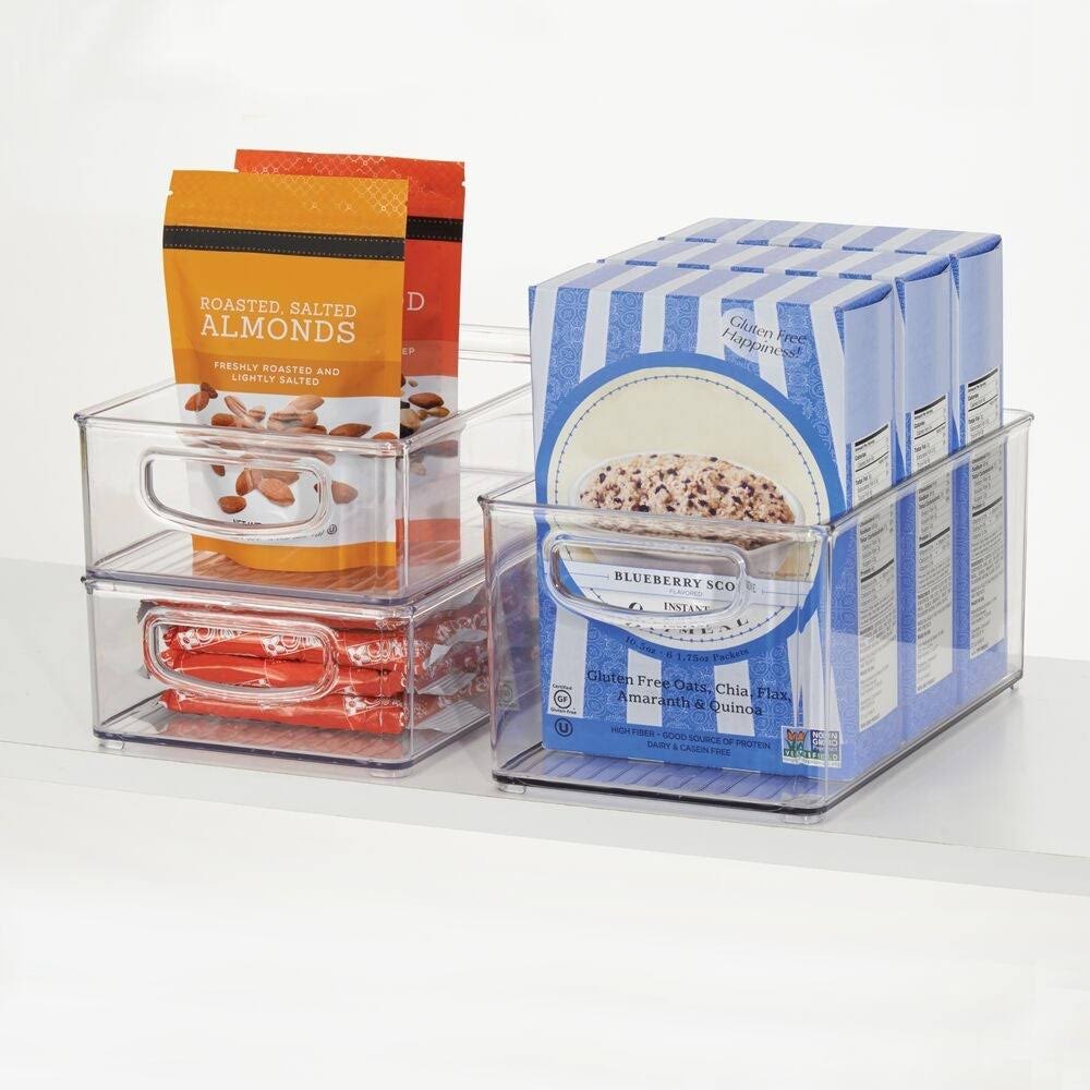 6 Pack Plastic Kitchen Food Storage Bin with Handles W761234