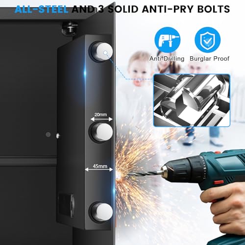 2.8 Cub Large Steel Fireproof Waterproof Home Security Safe Box with Electronic Keypad and Alarm System D658