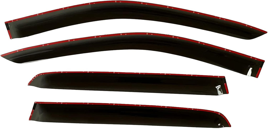 Smoke Tinted Tape-On Side Window Vent Visor Deflectors Rain Guards Pack of 2 N96335