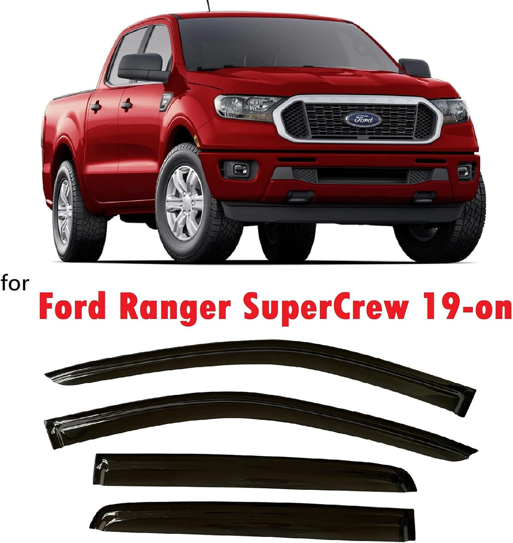Smoke Tinted Tape-On Side Window Vent Visor Deflectors Rain Guards Pack of 2 N96335