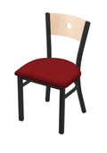 Black Wrinkle Finish Chair with Paprika Seat and Maple Back W115