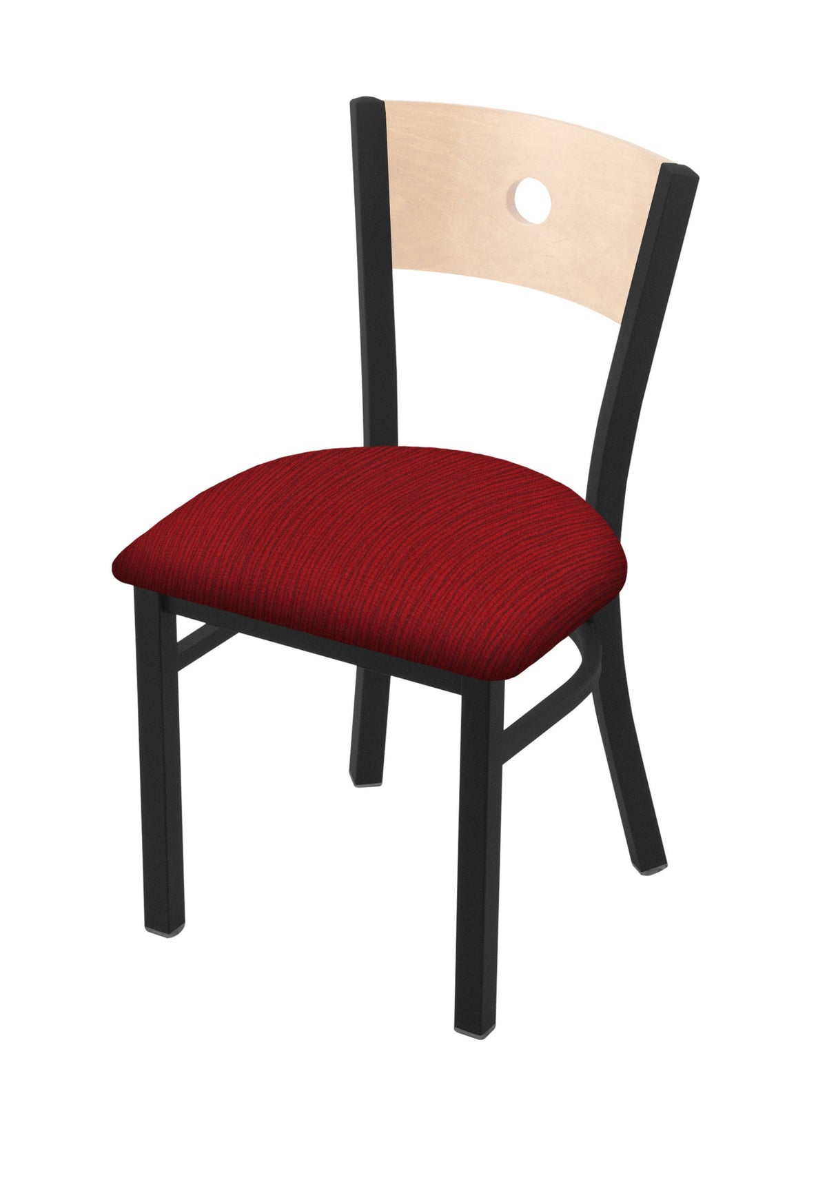 Black Wrinkle Finish Chair with Paprika Seat and Maple Back W115