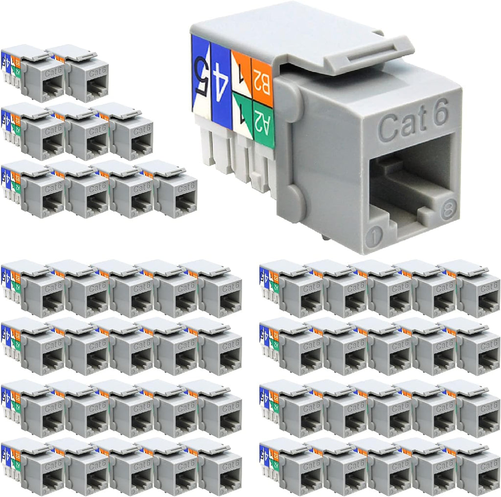 Cat.5E RJ45 Keystone Jacks, 50-Pack, Orange U5174