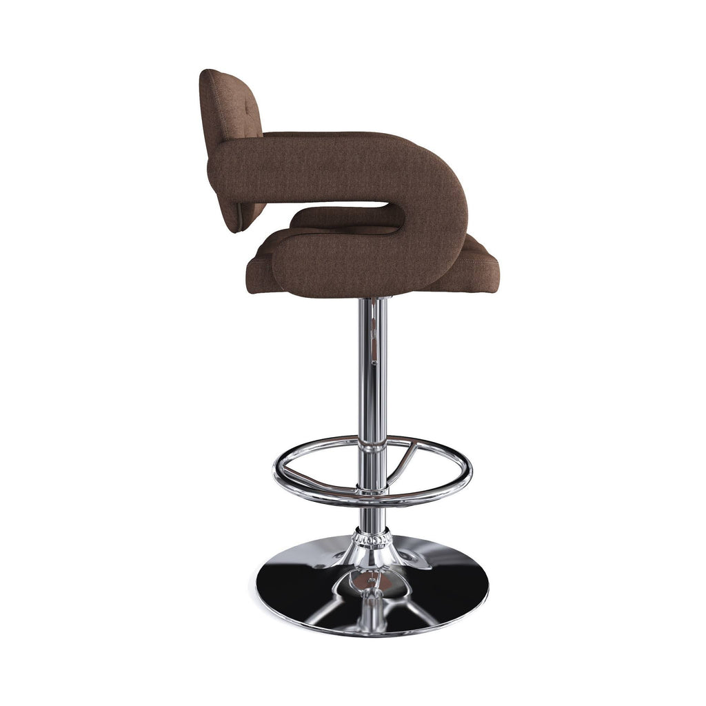 Dark Brown Fabric Barstool (Set of 2) A573