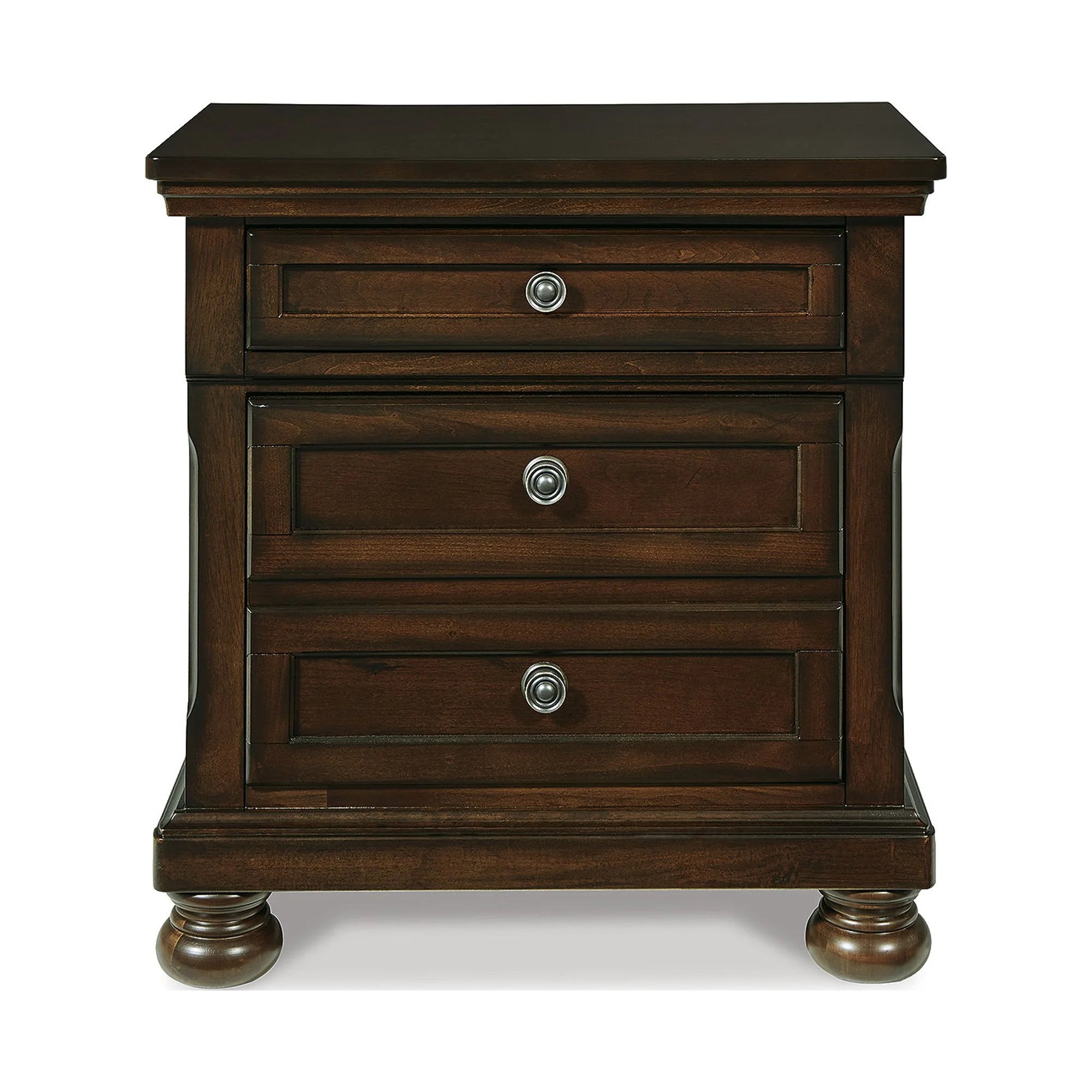 2 Drawer Nightstand, Dark Brown Y60740