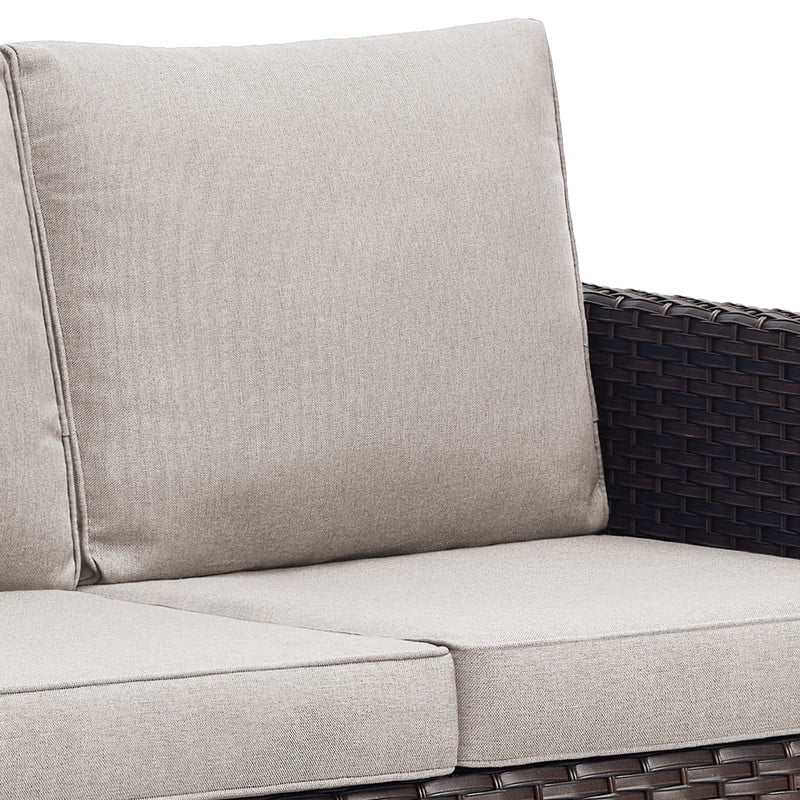 Beige 3-Seat Patio Sofa with Cushions A48238