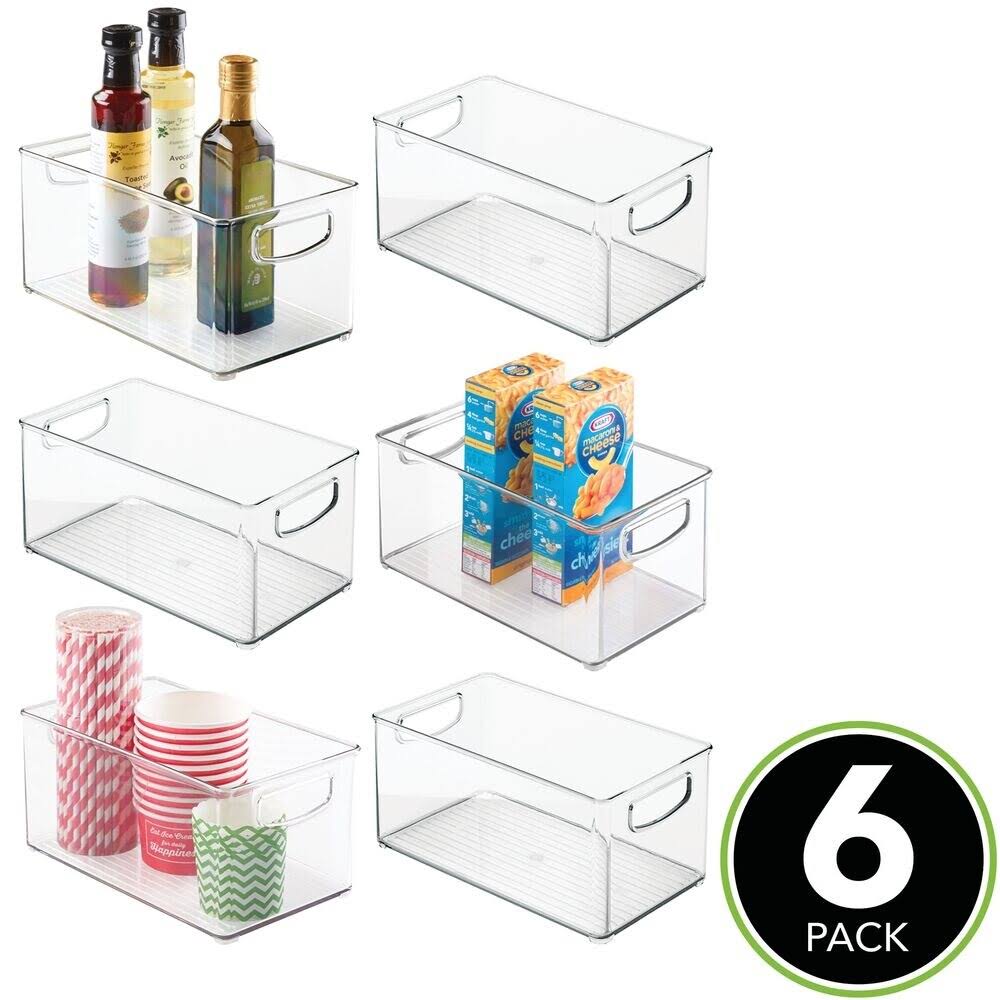6 Pack Plastic Kitchen Food Storage Bin with Handles W761234