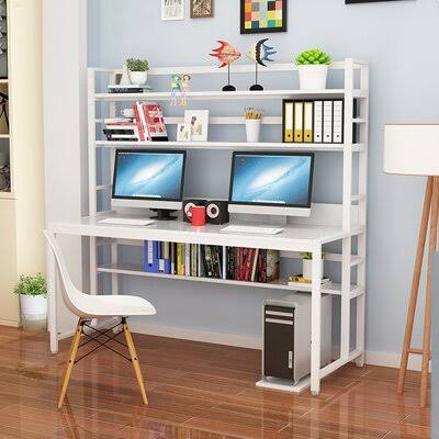 White Student Desk with Bookcase M665