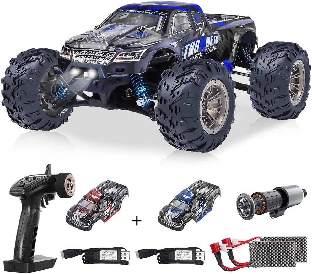 55+KM/H 1:16 4WD Remote Control Monster Truck with Extra Shell, 2 Battery A13182