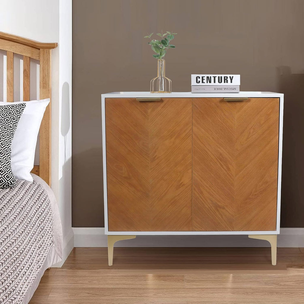 2 Door Storage Cabinet with Golden Legs Black X3783