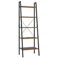 Rustic Brown Iron Ladder Bookcase P86845