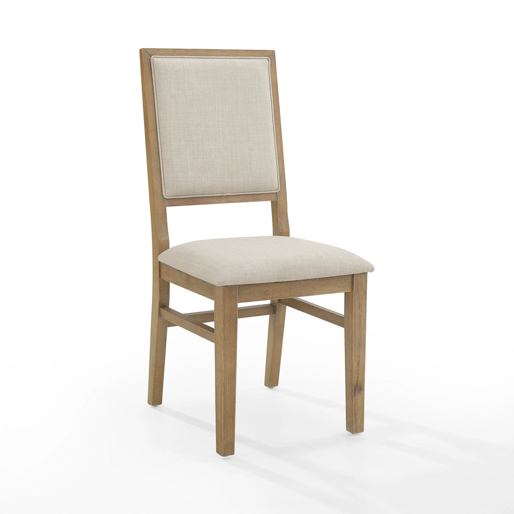 Brown Wood Upholstered Back Chair Set of 2 Z66954