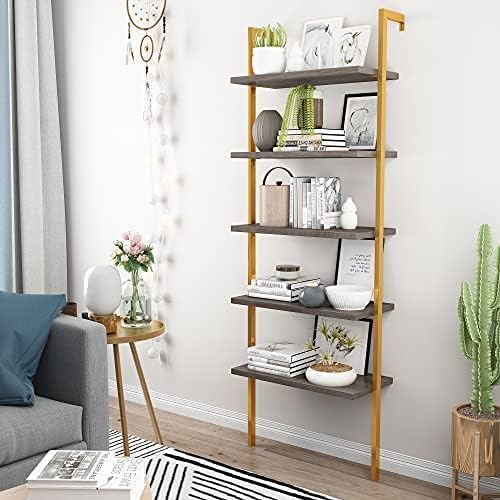 Computer Desk with Storage Shelves, 4 Tiers Bookshelf, Writing Table F23047