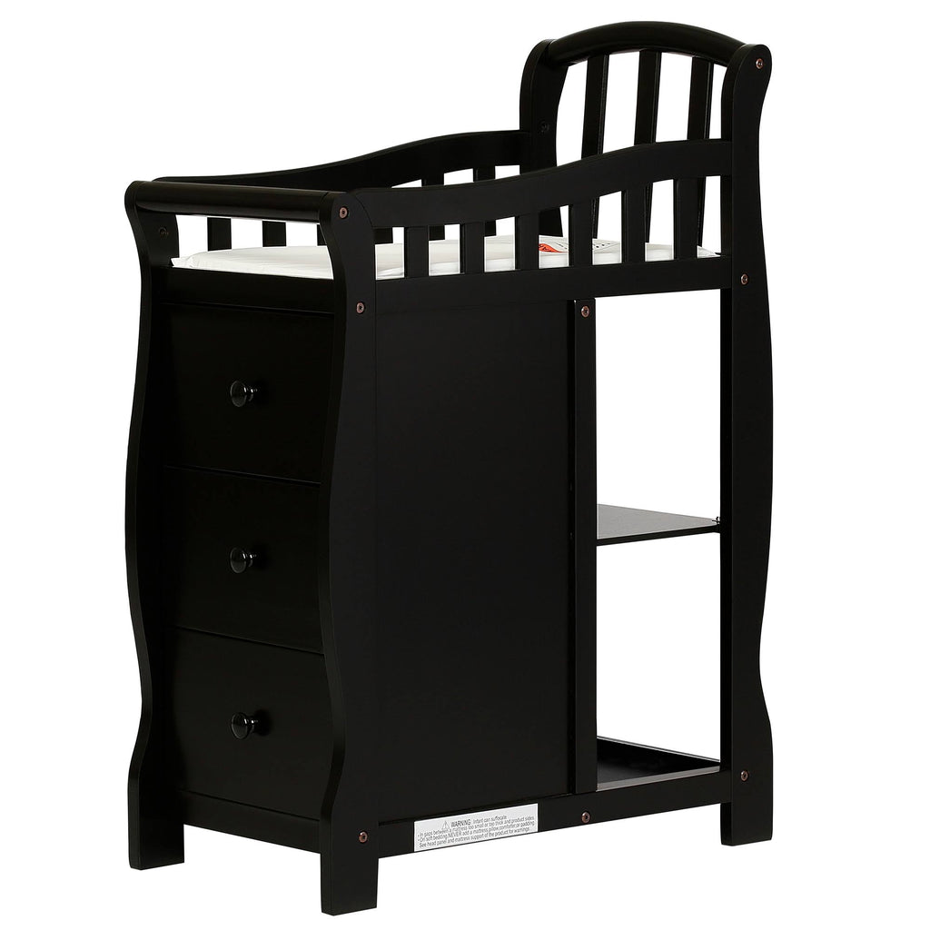 4-in-1 Mini Crib and Dressing Table Black K937