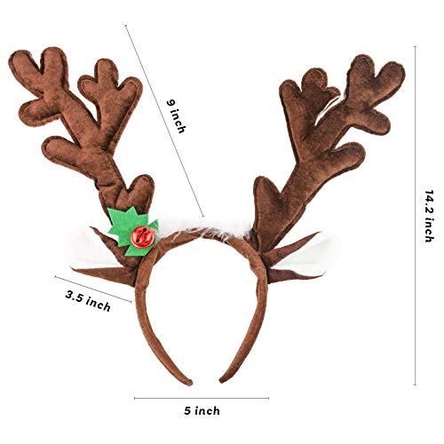 Reindeer Antlers Headband, 2PCS Deer Antlers with Bells K116