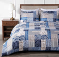 Navy Blue 3-Piece Printed Comforter Set D6355