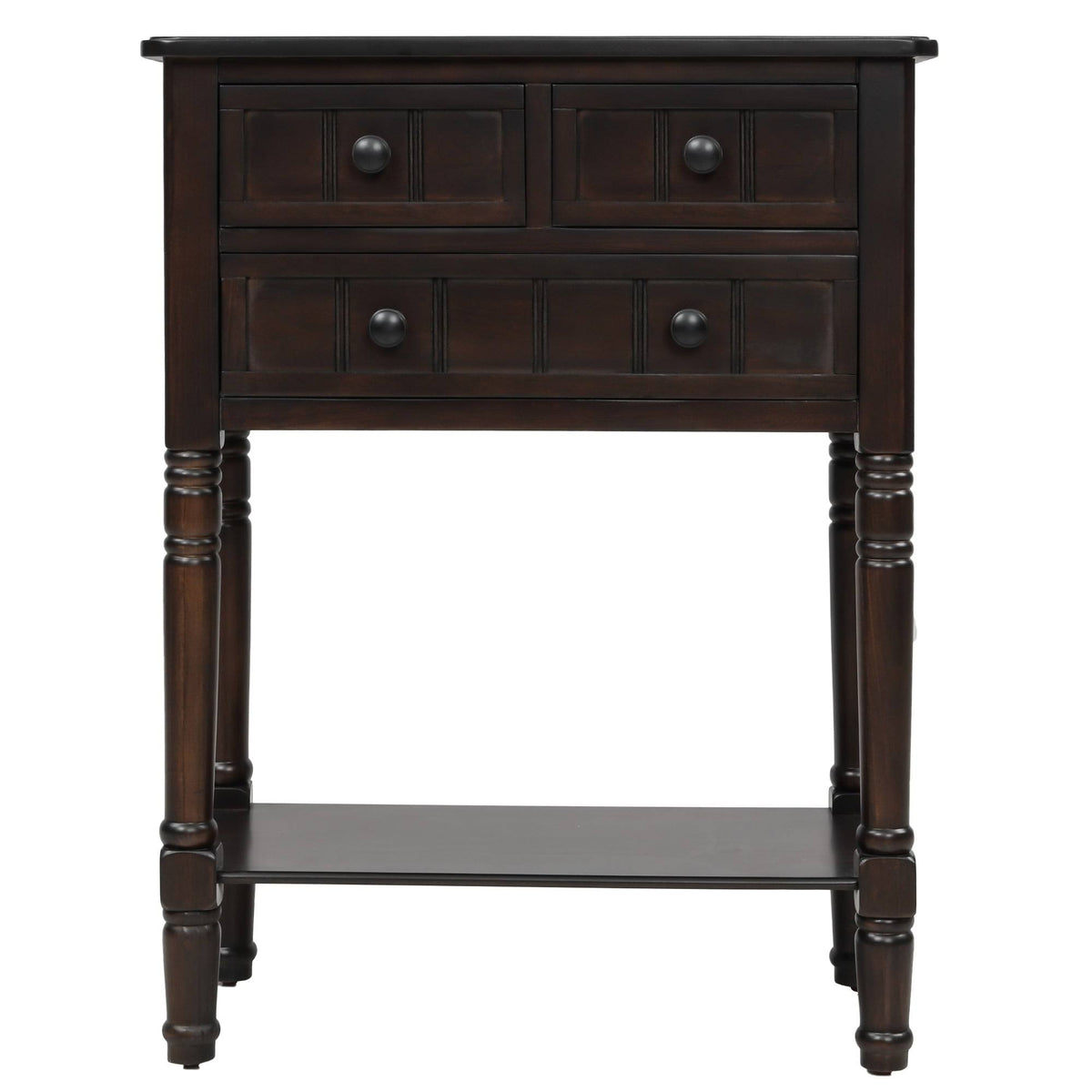 Retro Blue Narrow Console Table with 3 Drawers and Shelf L73282