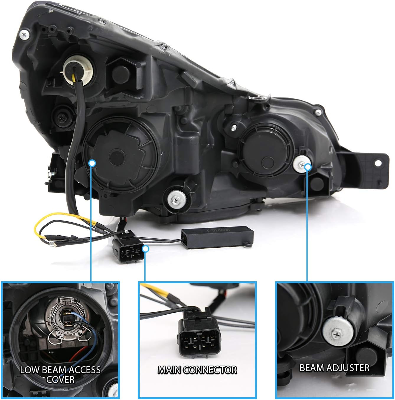 Black Dual LED Bar Projector Headlights Z933373