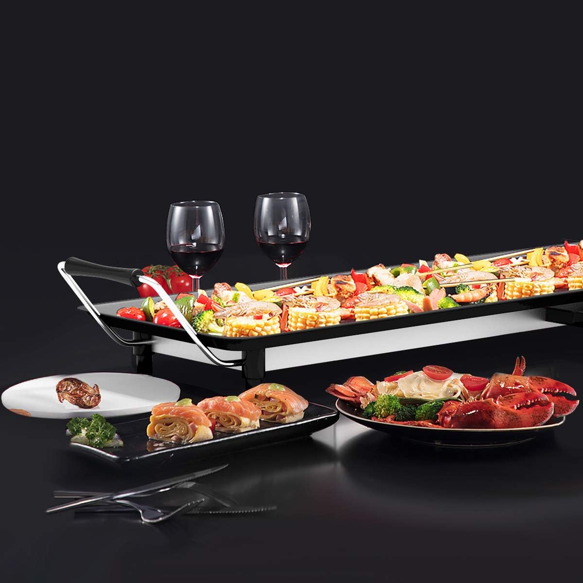 35 Electric Nonstick Extra Large Griddle Grill with Adjustable Temperature & Drip Tray J298909