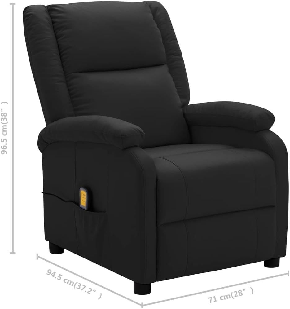 Black Faux Leather Adjustable Recliner Chair with Footrest X101