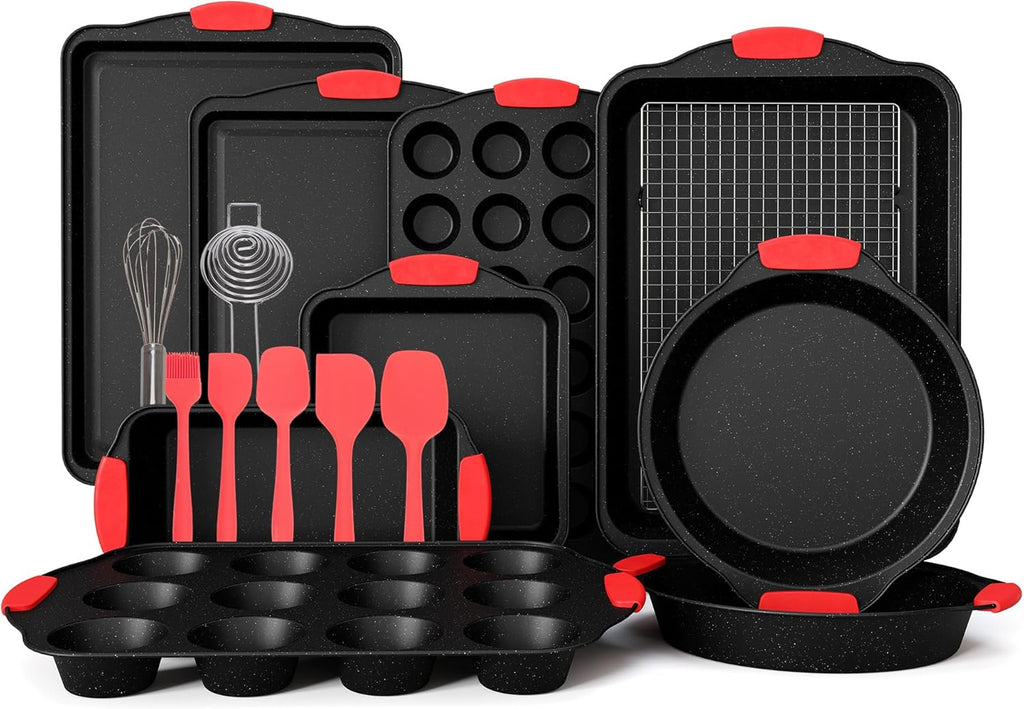 18-Piece Nonstick Carbon Steel Black Baking Pans Set R31378