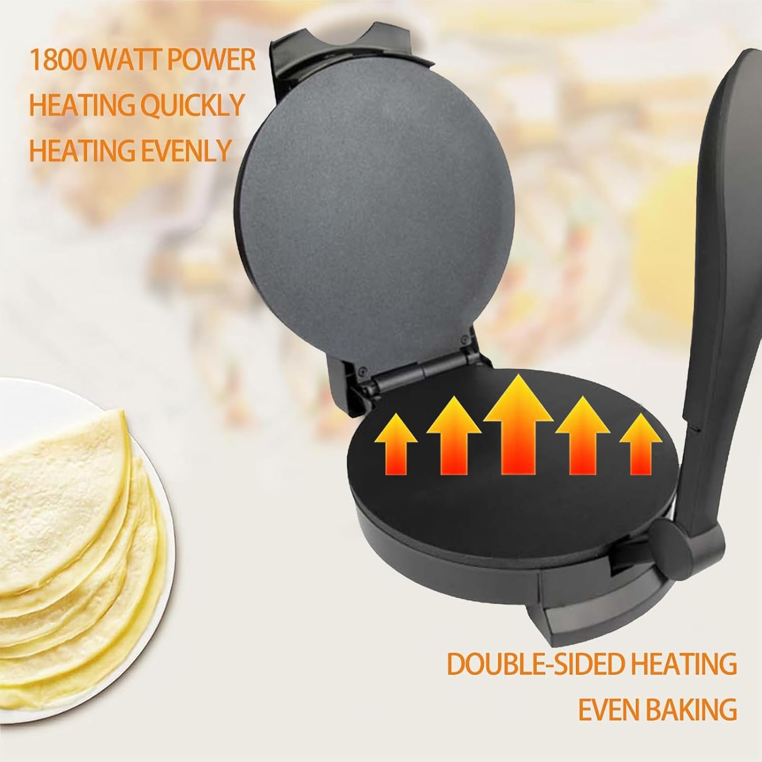 8 Inch Stainless Steel Non-Stick Electric Tortilla Maker V86966