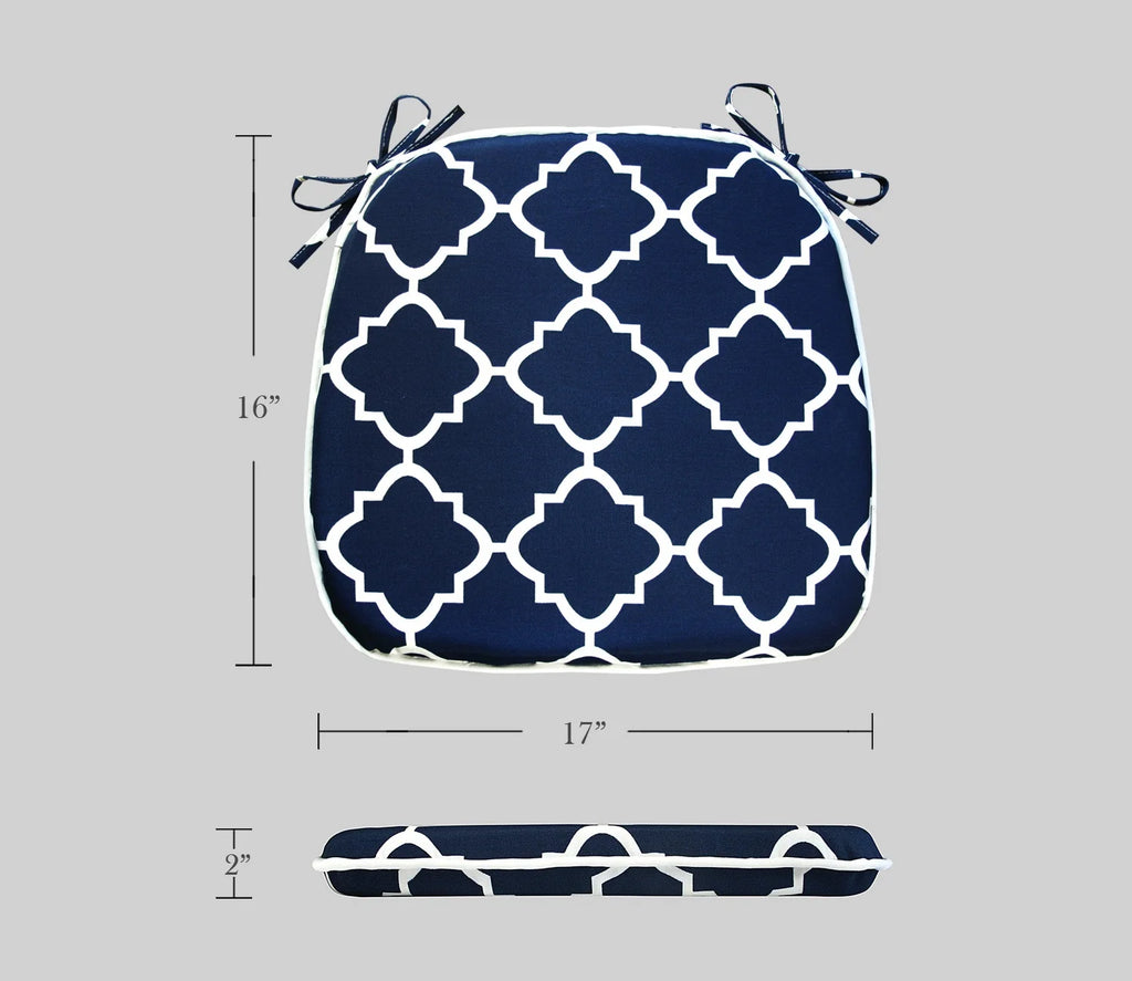 Blue Geometric Outdoor Seat Pads, Pack of 2 K91373