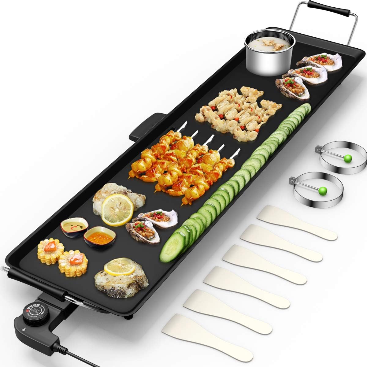 35 Electric Nonstick Extra Large Griddle Grill with Adjustable Temperature & Drip Tray J298909