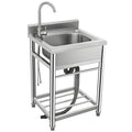 Stainless Steel Single Bowl Free Standing Utility Sink J772