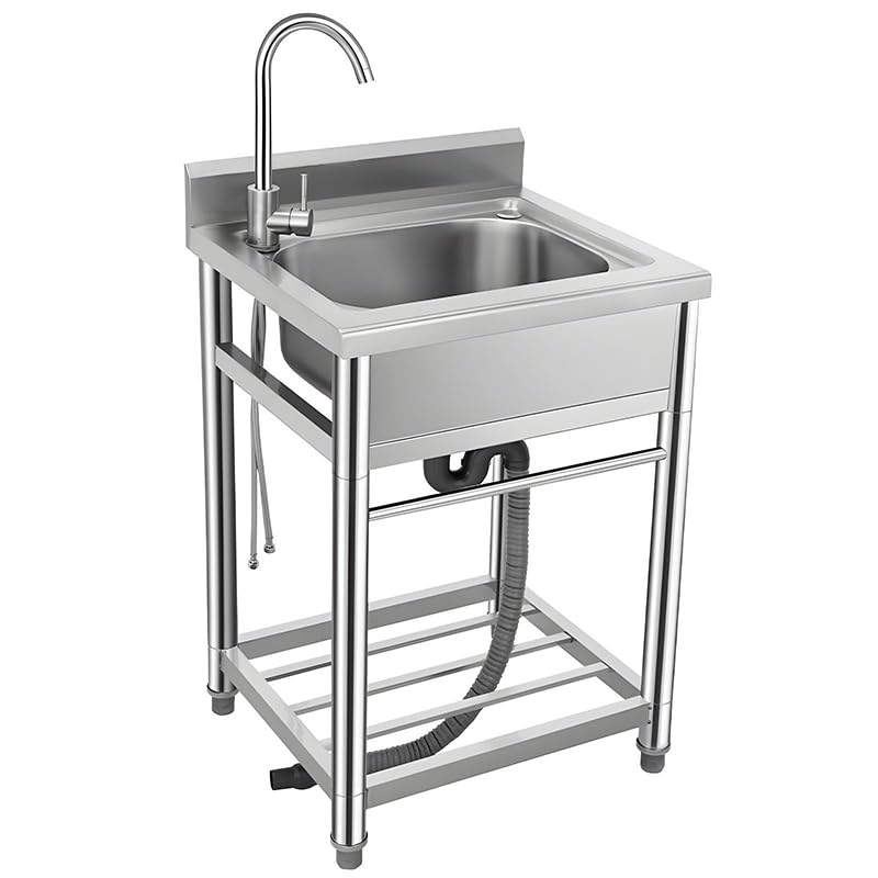 Stainless Steel Single Bowl Free Standing Utility Sink J772