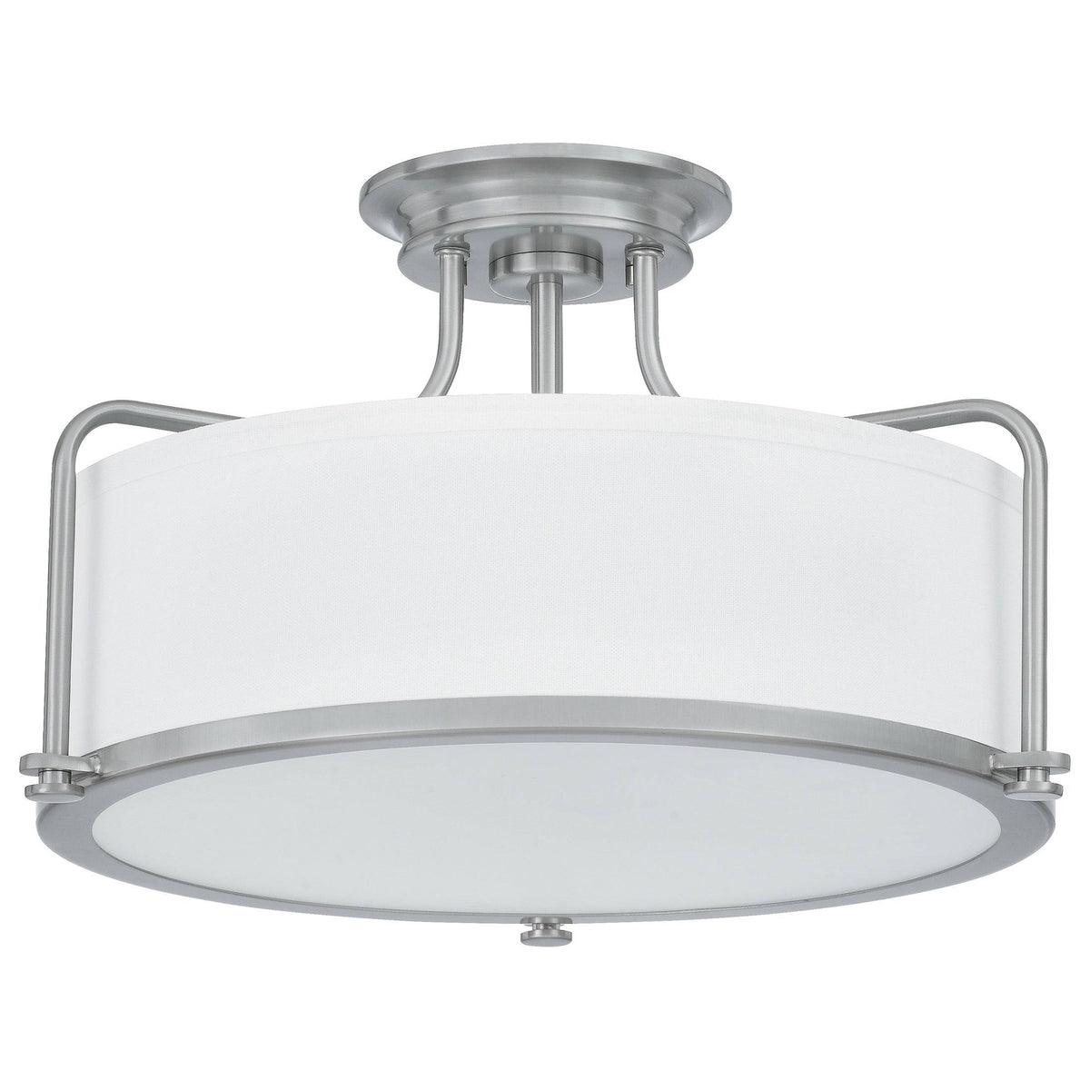 Brushed Nickel 3-Light Semi-Flush Mount E701