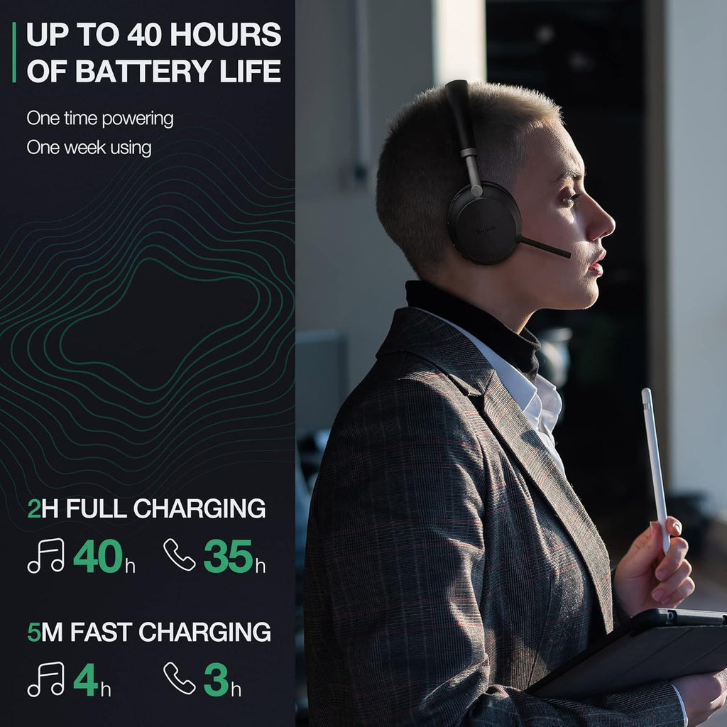 Black Bluetooth Wireless Headset with Microphone W61686