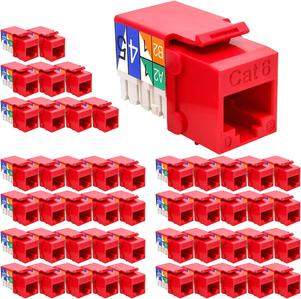 Cat.5E RJ45 Keystone Jacks, 50-Pack, Orange U5174