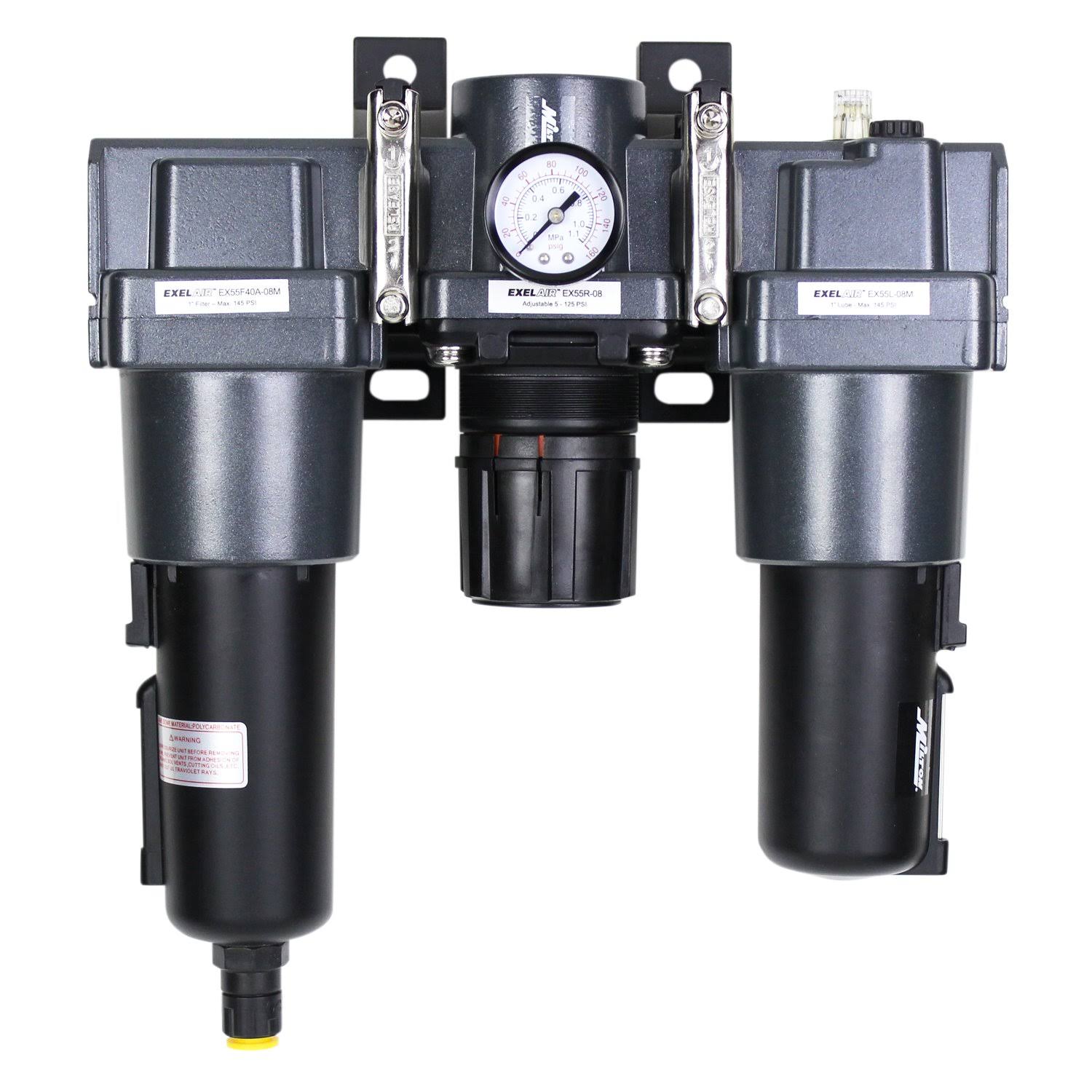 1x22 NPT Metal FRL Air Filter Regulator and Lubricator System X862274