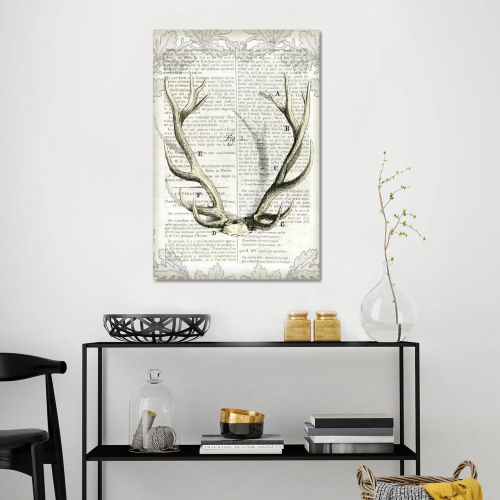 Regal Antlers on Newsprint I V968